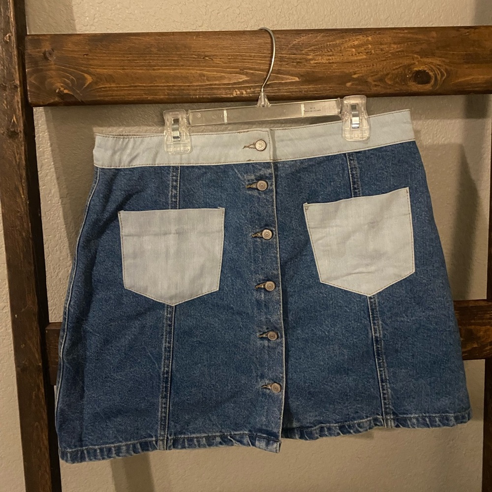 High Waisted Denim Skirt